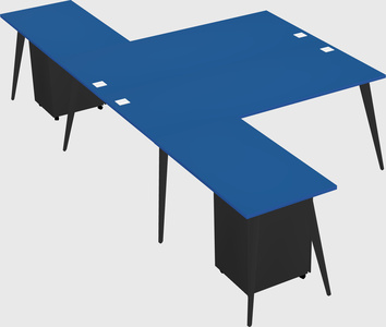 Shared l-shaped office desk system