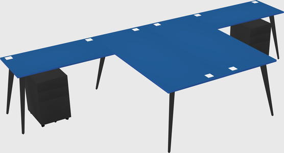 Shared l-shaped office desk system