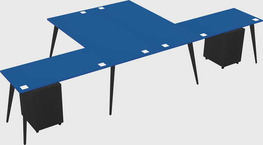 Shared l-shaped office desk system