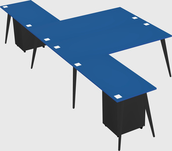 Shared l-shaped office desk system