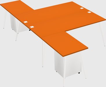 Shared l-shaped office desk system