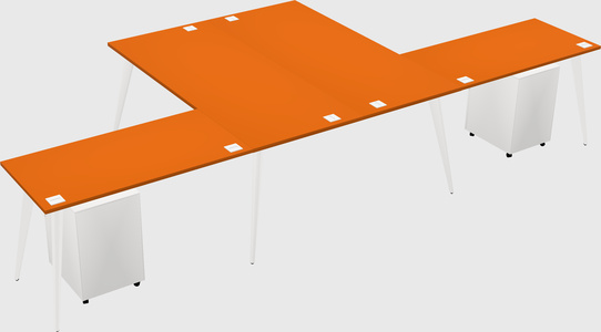 Shared l-shaped office desk system