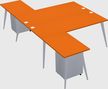 Shared l-shaped office desk system