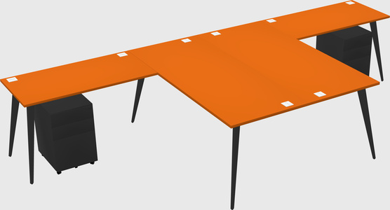 Shared l-shaped office desk system