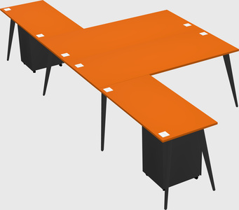 Shared l-shaped office desk system