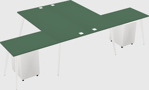 Shared l-shaped office desk system