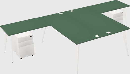 Shared l-shaped office desk system