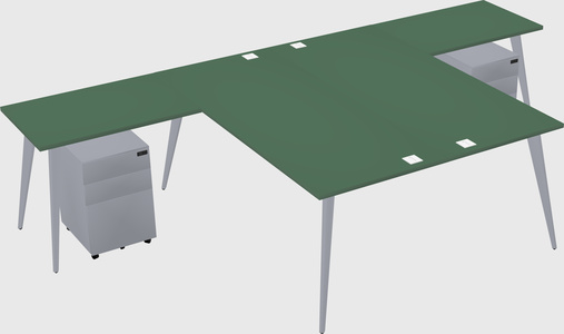 Shared l-shaped office desk system