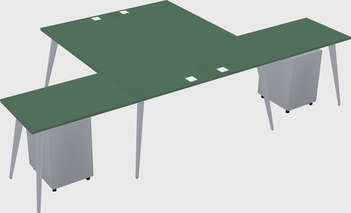 Shared l-shaped office desk system