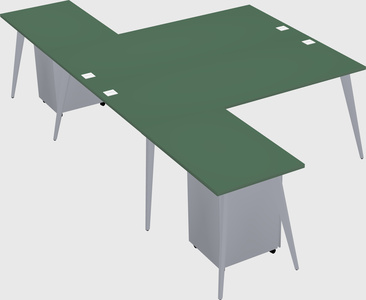 Shared l-shaped office desk system