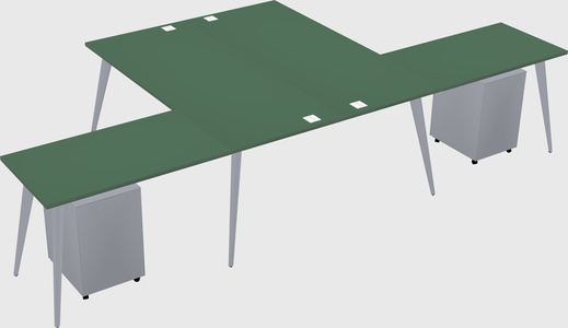 Shared l-shaped office desk system