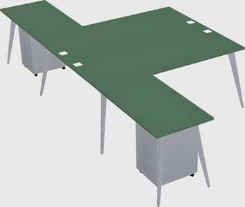 Shared l-shaped office desk system
