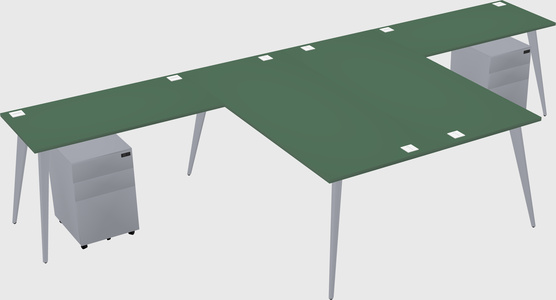 Shared l-shaped office desk system
