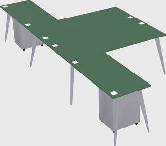 Shared l-shaped office desk system