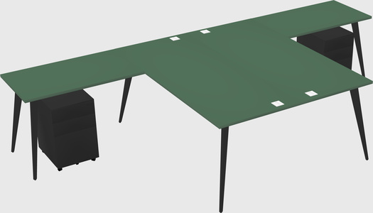 Shared l-shaped office desk system