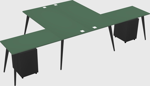 Shared l-shaped office desk system