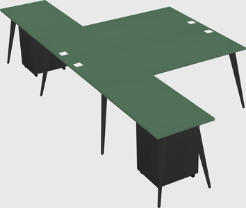 Shared l-shaped office desk system