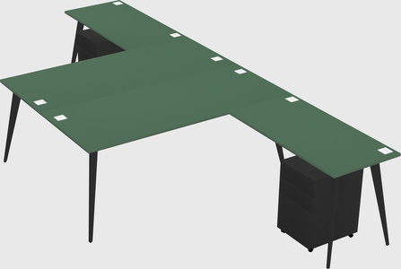 Shared l-shaped office desk system