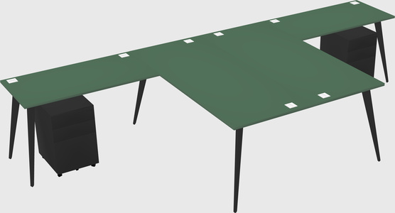 Shared l-shaped office desk system
