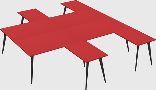 Shared l-shaped office desk system