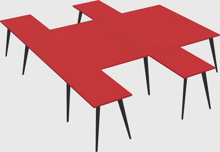Shared l-shaped office desk system