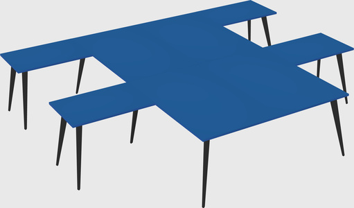 Shared l-shaped office desk system