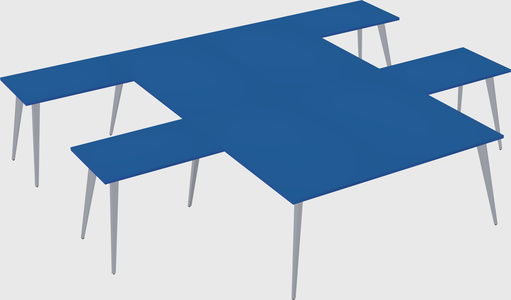 Shared l-shaped office desk system