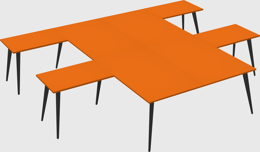 Shared l-shaped office desk system