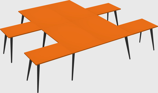 Shared l-shaped office desk system