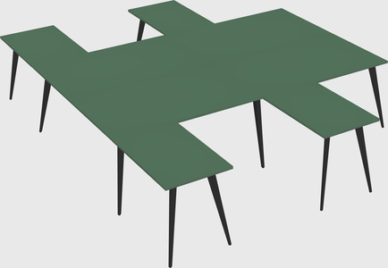 Shared l-shaped office desk system