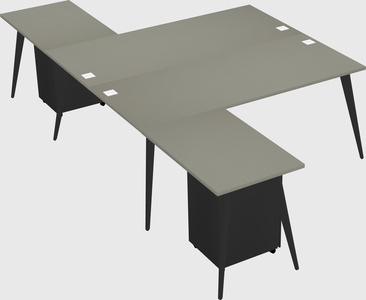 Shared l-shaped office desk system