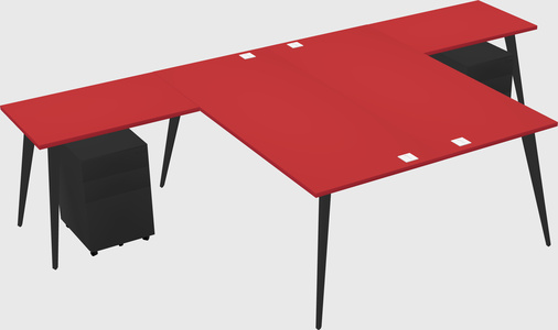 Shared l-shaped office desk system