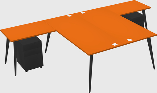 Shared l-shaped office desk system