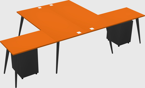 Shared l-shaped office desk system