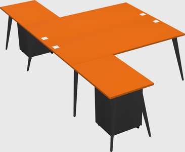 Shared l-shaped office desk system