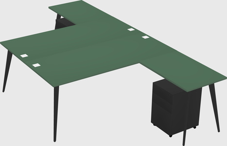 Shared L-shaped Office Desk System