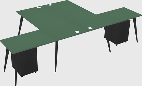 Shared l-shaped office desk system