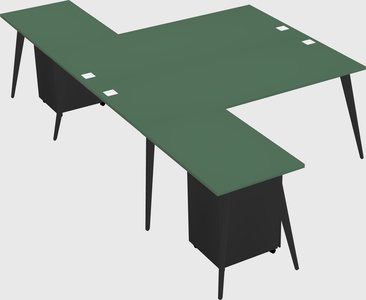 Shared l-shaped office desk system