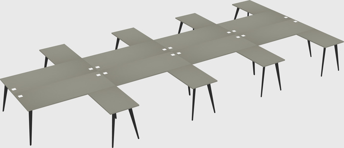 Shared l-shaped office desk system