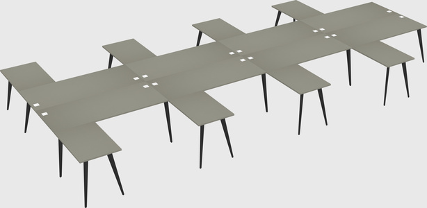 Shared l-shaped office desk system
