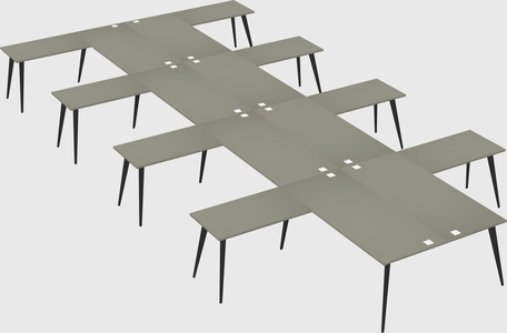 Shared l-shaped office desk system