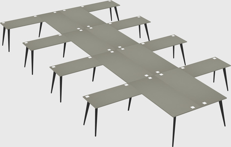 Shared l-shaped office desk system