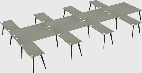 Shared l-shaped office desk system