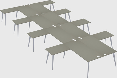 Shared l-shaped office desk system