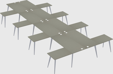 Shared l-shaped office desk system