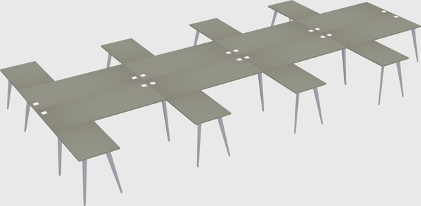Shared l-shaped office desk system