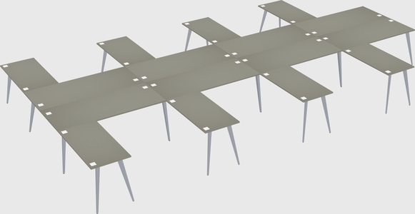 Shared l-shaped office desk system