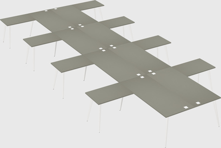 Shared l-shaped office desk system