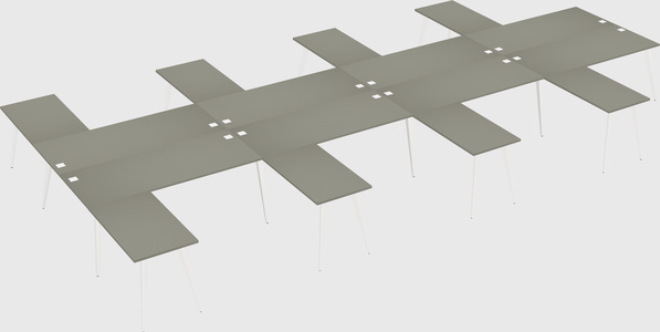 Shared l-shaped office desk system