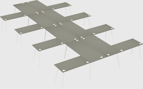 Shared l-shaped office desk system